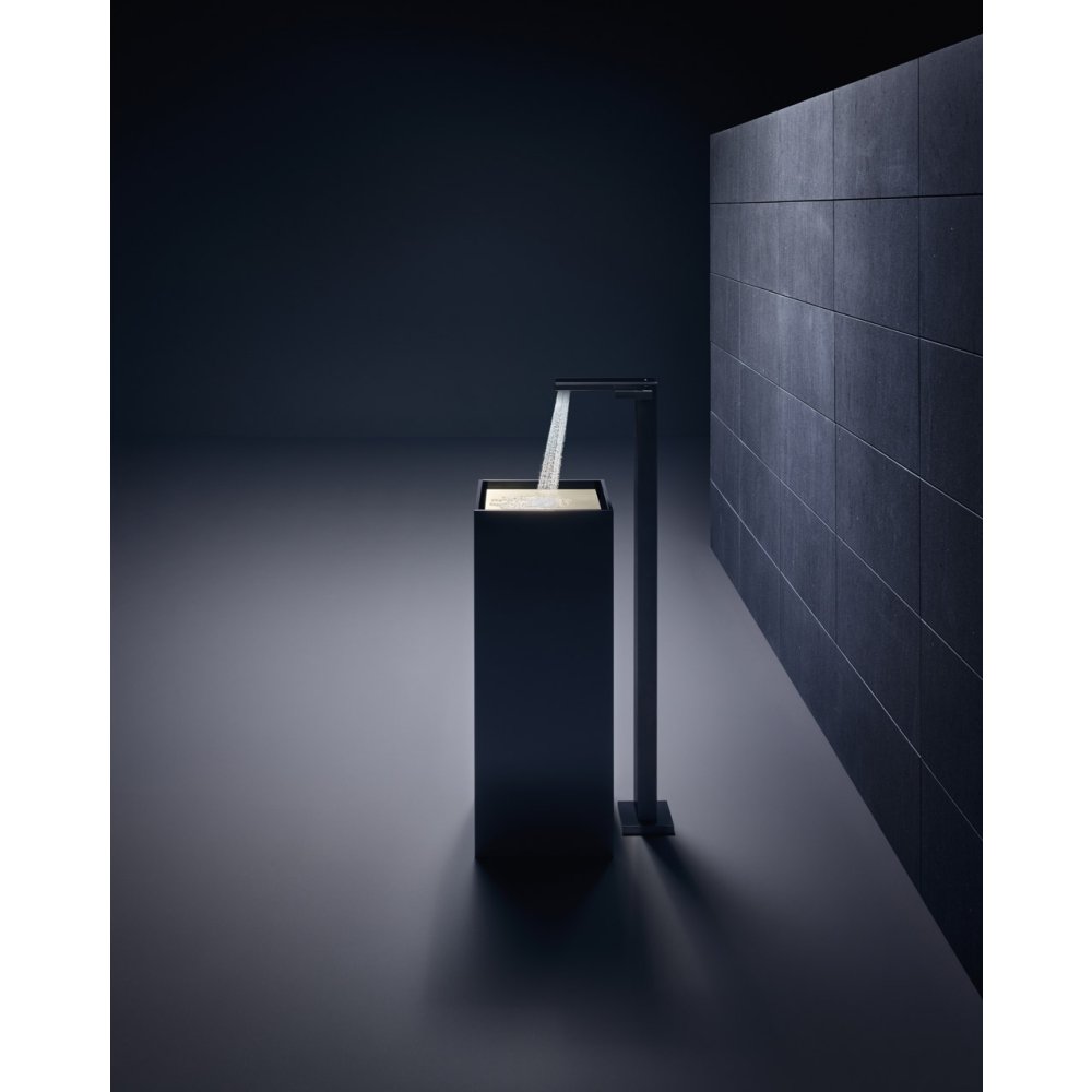 Смеситель для раковины Axor MyEdition, напольный, без панели, со сливным клапаном Push-Open, 47042820, шлифованный никель