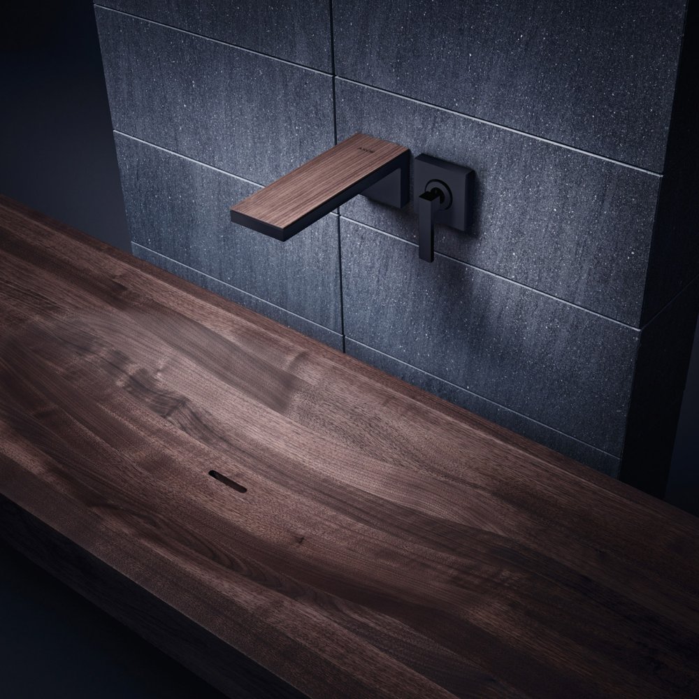 Смеситель для раковины AXOR MyEdition настенный с изливом 221 мм без панели, полированное золото  47062990