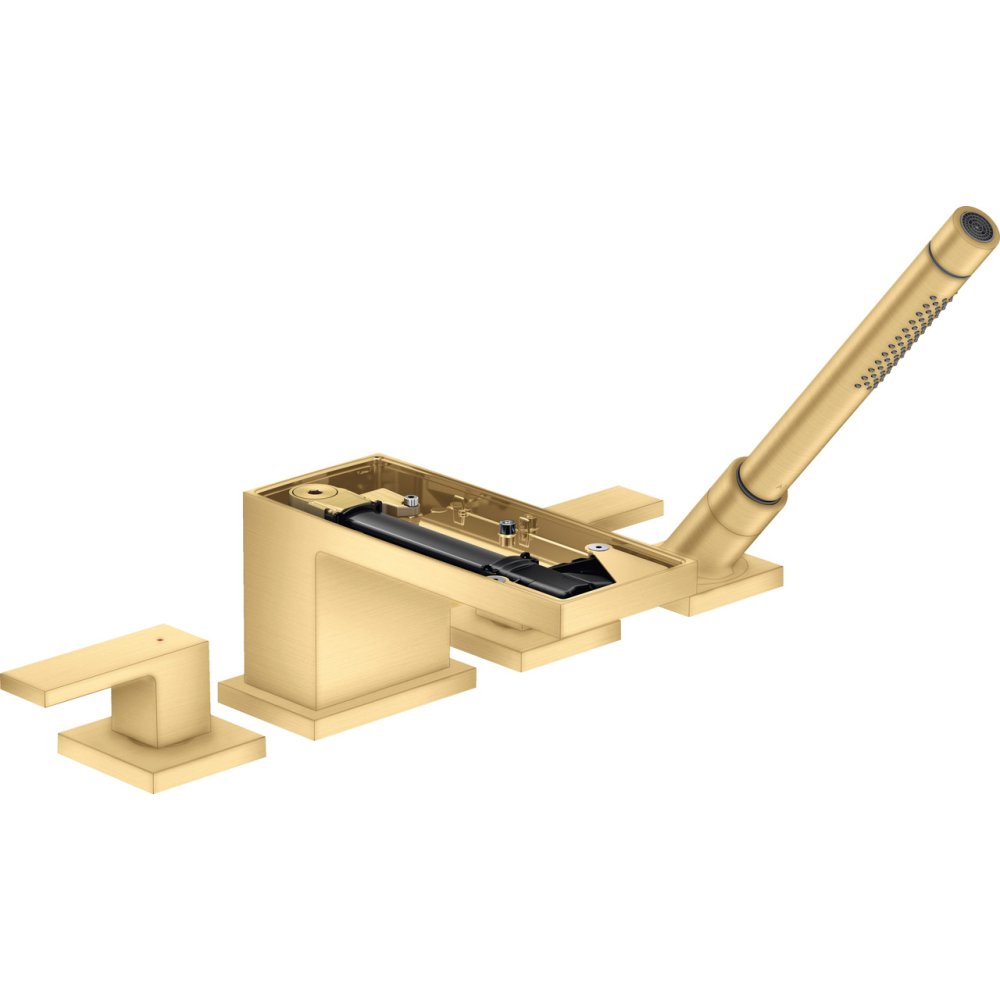 Смеситель на край ванны Axor MyEdition, однорычажный, на 4 отверстия, без панели, 47432250, шлифованное золото