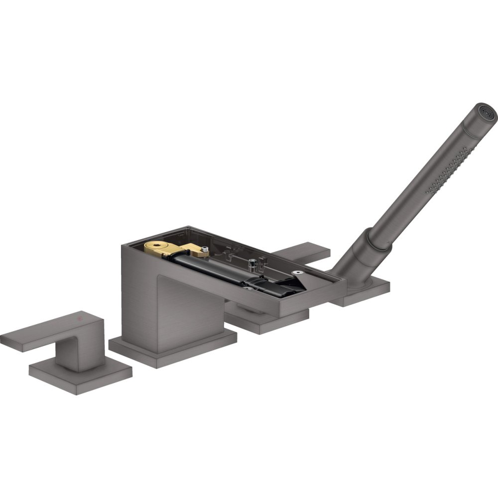 Смеситель на край ванны Axor MyEdition, однорычажный, на 4 отверстия, без панели, 47432340, шлифованный черный хром 