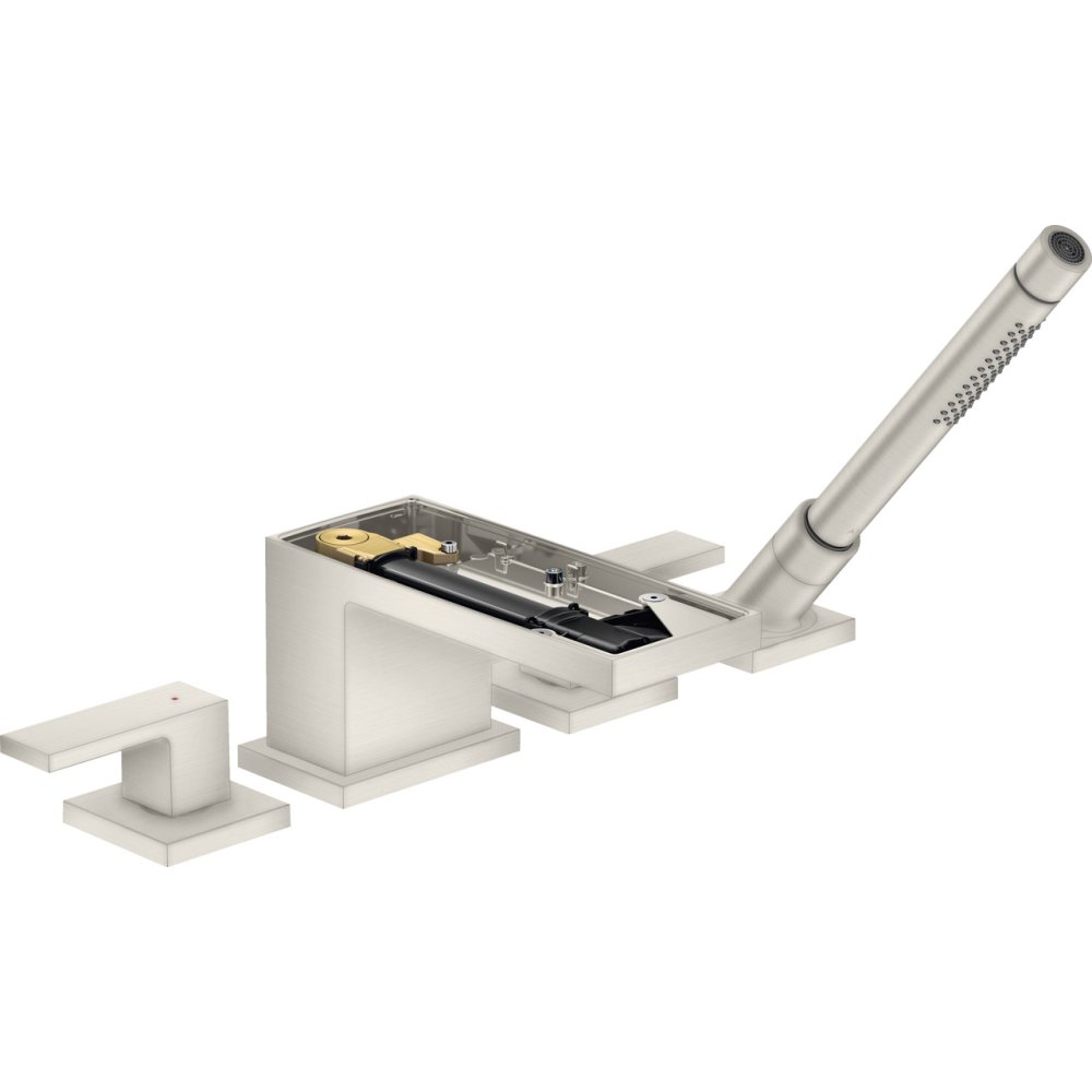 Смеситель на край ванны Axor MyEdition, однорычажный, на 4 отверстия, без панели, 47432800, сталь