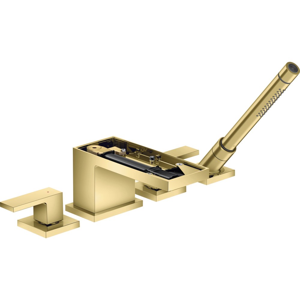 Смеситель на край ванны Axor MyEdition, однорычажный, на 4 отверстия, без панели, 47432930, полированная медь