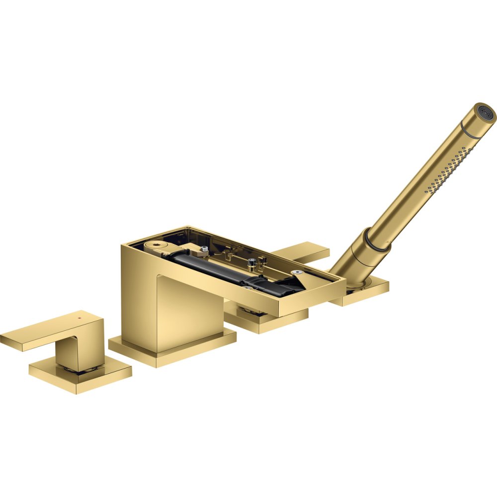 Смеситель на край ванны Axor MyEdition, однорычажный, на 4 отверстия, без панели, 47432990, полированное золото