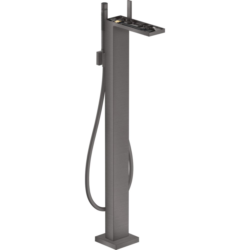 Смеситель для ванны Axor MyEdition, однорычажный, напольный, без панели, 47442340, шлифованный черный хром 