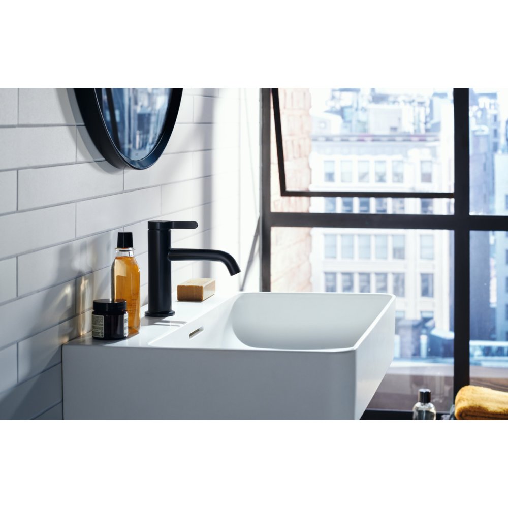 Смеситель для раковины Axor One, 70, однорычажный, с рычаговой рукояткой, со сливным гарнитуром, 48001000, хром