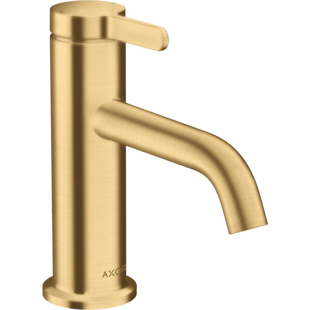 Смеситель для раковины Axor One, 70, однорычажный, с рычаговой рукояткой, со сливным гарнитуром, 48001250, шлифованное золото