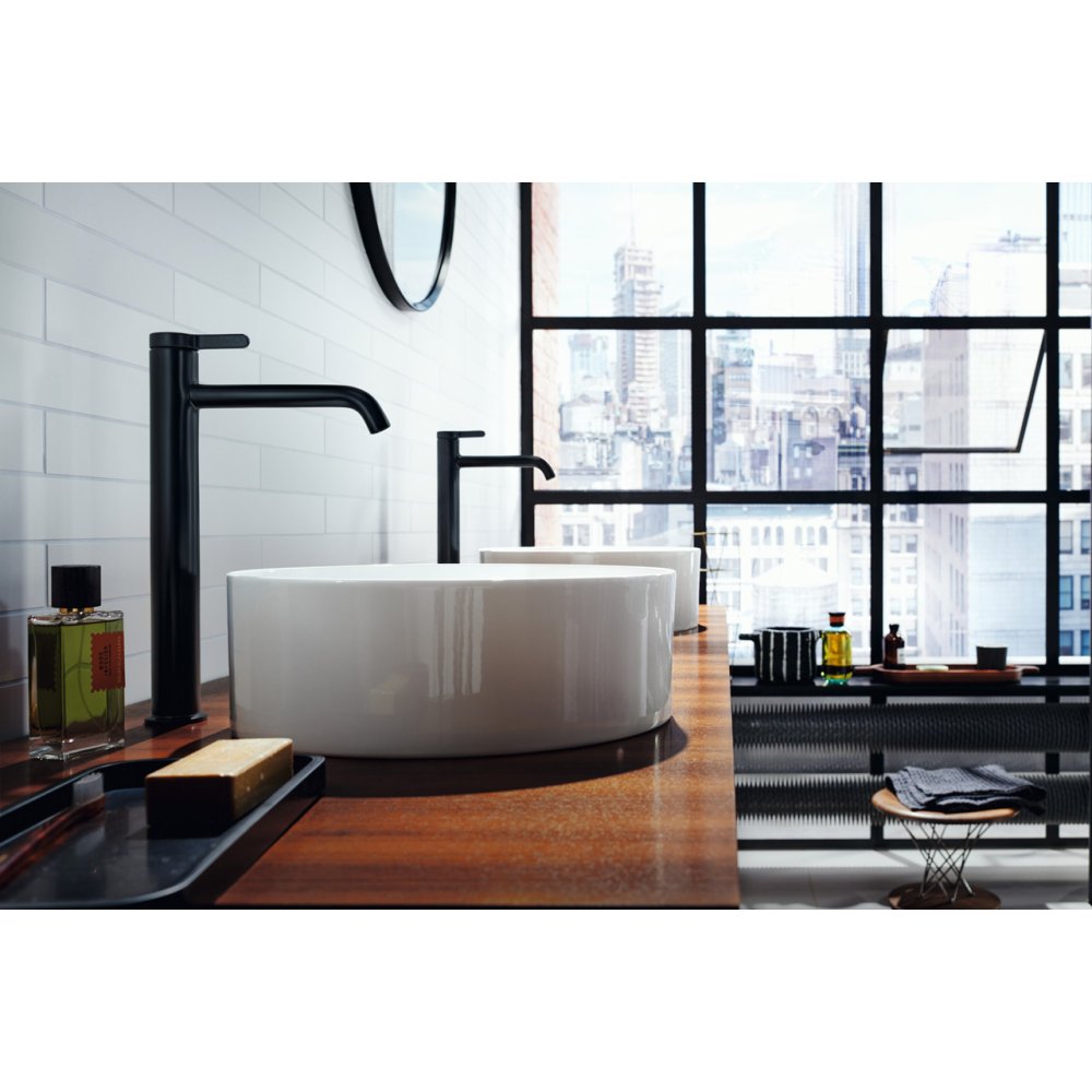 Смеситель для раковины Axor One, 260, однорычажный, с рычаговой рукояткой, со сливным гарнитуром, 48002300, полированное красное золото 