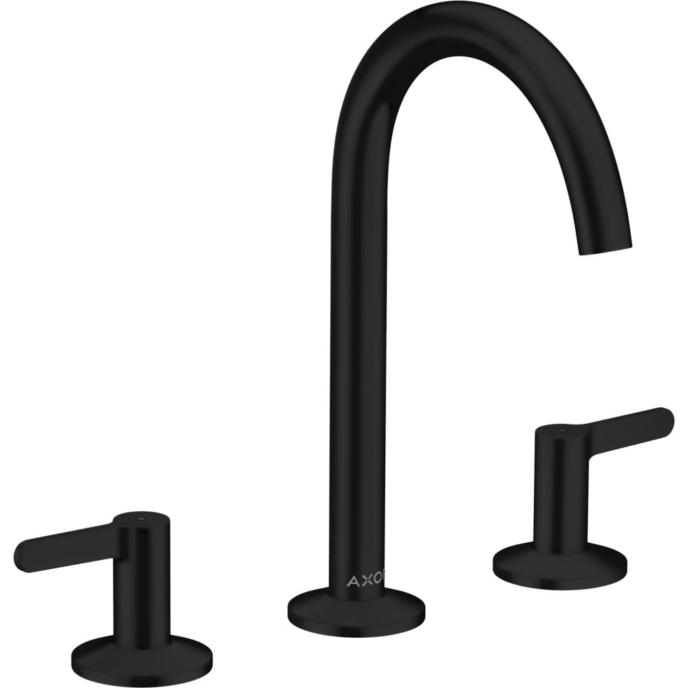 Смеситель для раковины Axor One, 170, на 3 отверстия, со сливным клапаном Push-Open, 48050670, матовый черный