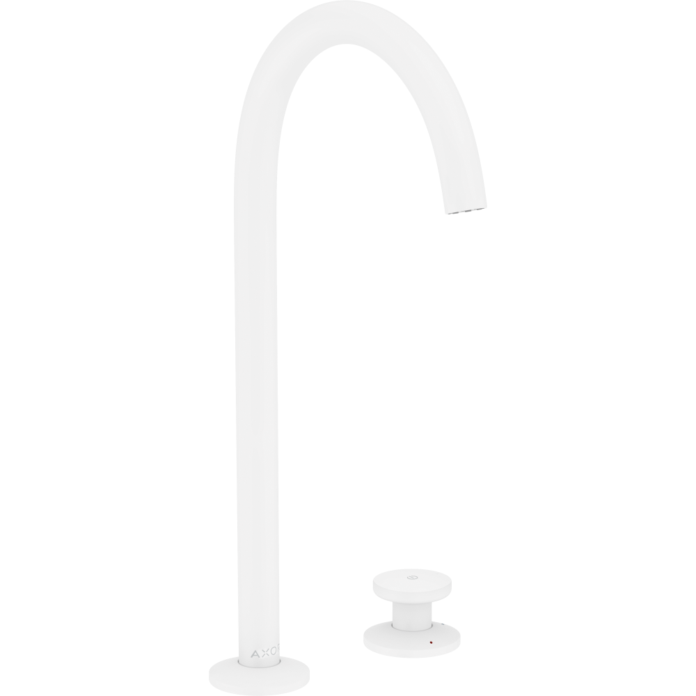 Смеситель для раковины Axor One, на 2 отверстия, Select 260, со сливным клапаном Push-Open, 48060700, матовый белый