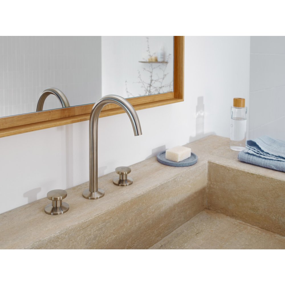 Смеситель для раковины Axor One Select, 170, на 3 отверстия, со сливным клапаном Push-Open, 48070300, полированное красное золото 