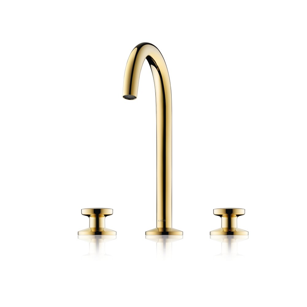 Смеситель для раковины Axor One Select, 170, на 3 отверстия, со сливным клапаном Push-Open, 48070820, шлифованный никель