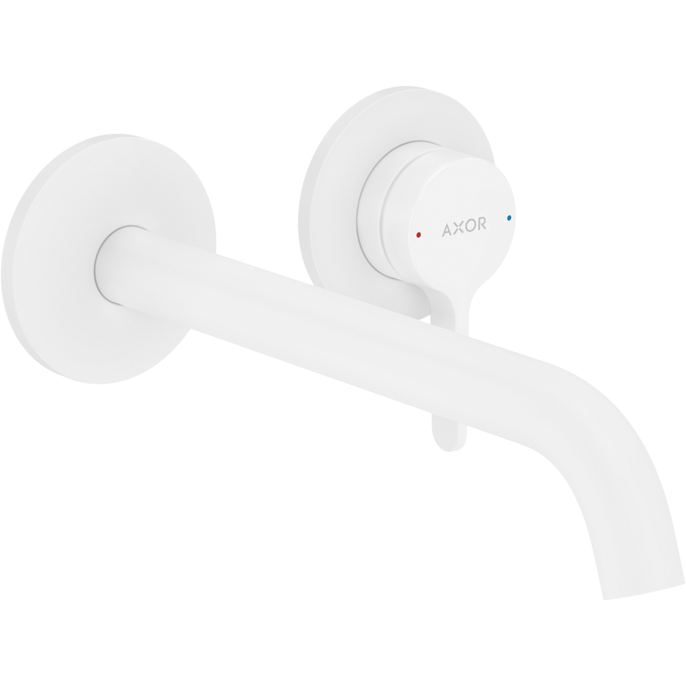 Смеситель для раковины Axor One, однорычажный, скрытого монтажа, настенный, с изливом 220 мм, 48120700, матовый белый
