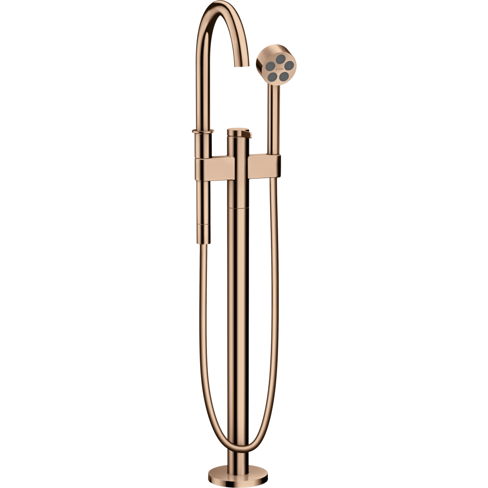 Смеситель для ванны однорычажный, напольный Axor One, 48440300, полированное красное золото 