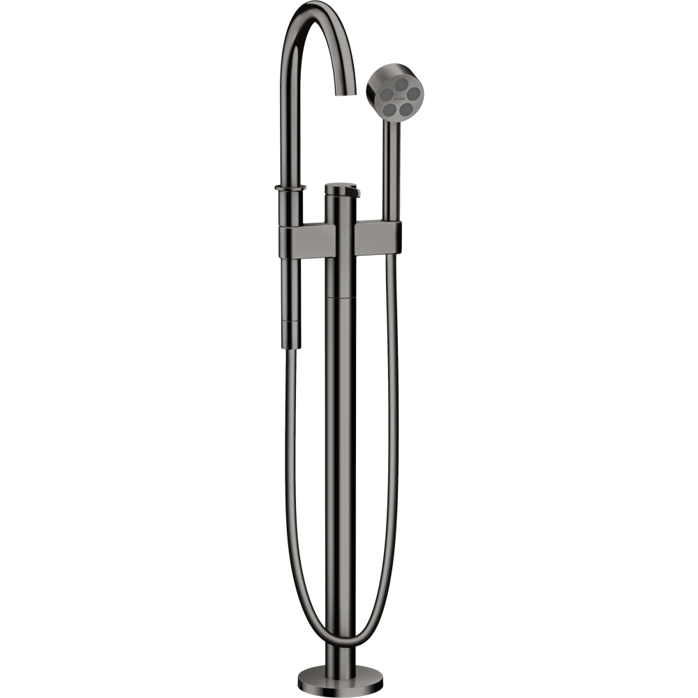 Смеситель для ванны однорычажный, напольный Axor One, 48440330, полированный черный хром 