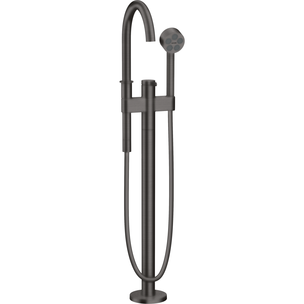 Смеситель для ванны однорычажный, напольный Axor One, 48440340, шлифованный черный хром 