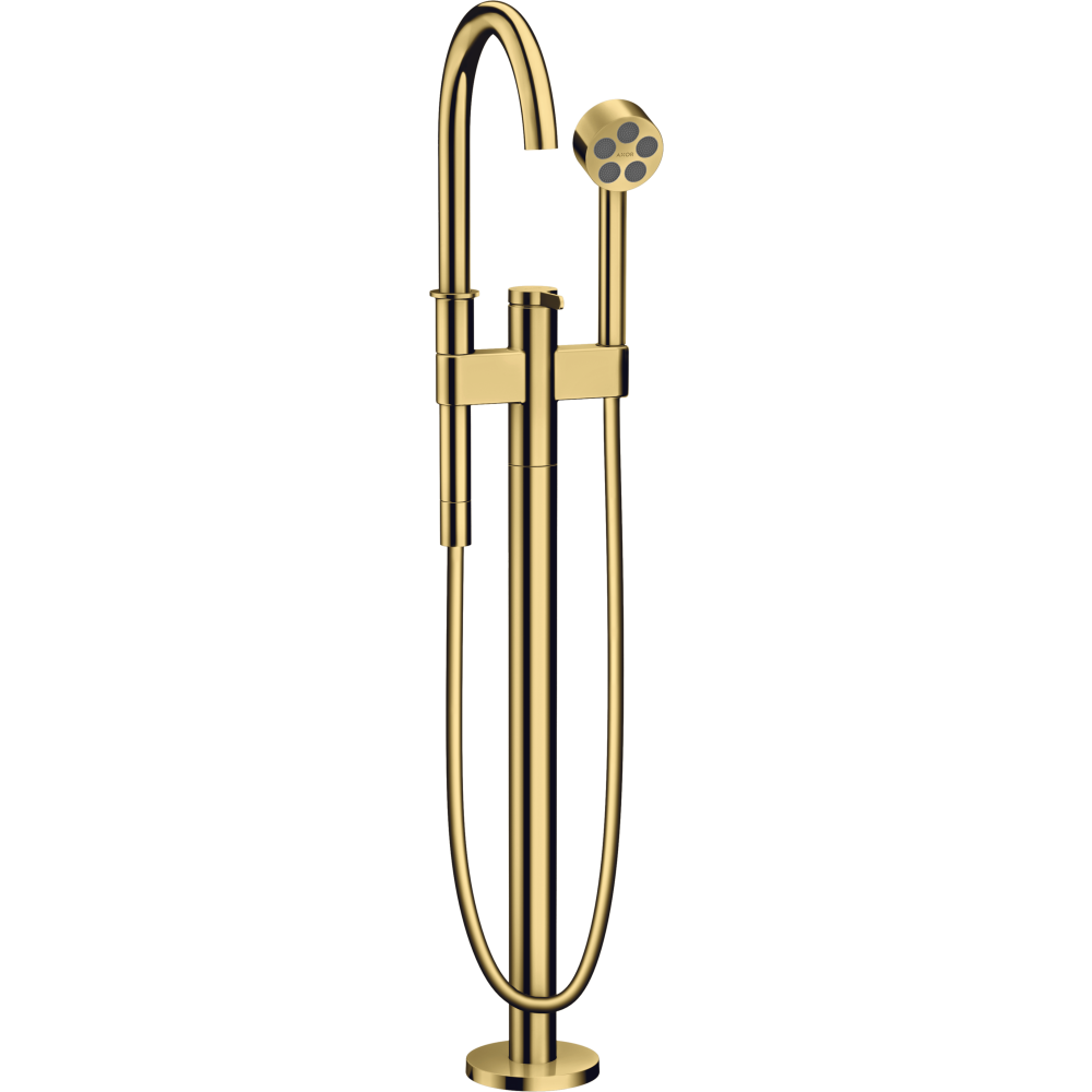 Смеситель для ванны однорычажный, напольный Axor One, 48440990, полированное золото