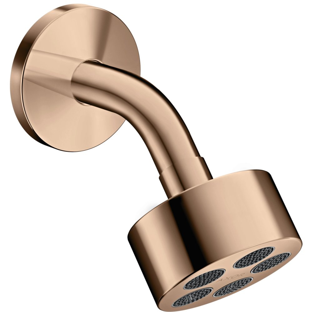 Верхний душ Axor One, 75 1jet, EcoSmart, с держателем, 48490300, полированное красное золото 