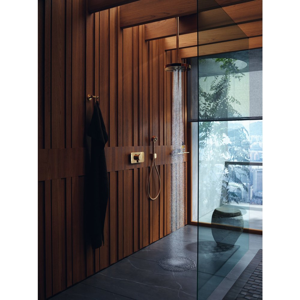 Верхний душ Axor One, 280 2jet, с потолочным подсоединением, 48494250, шлифованное золото