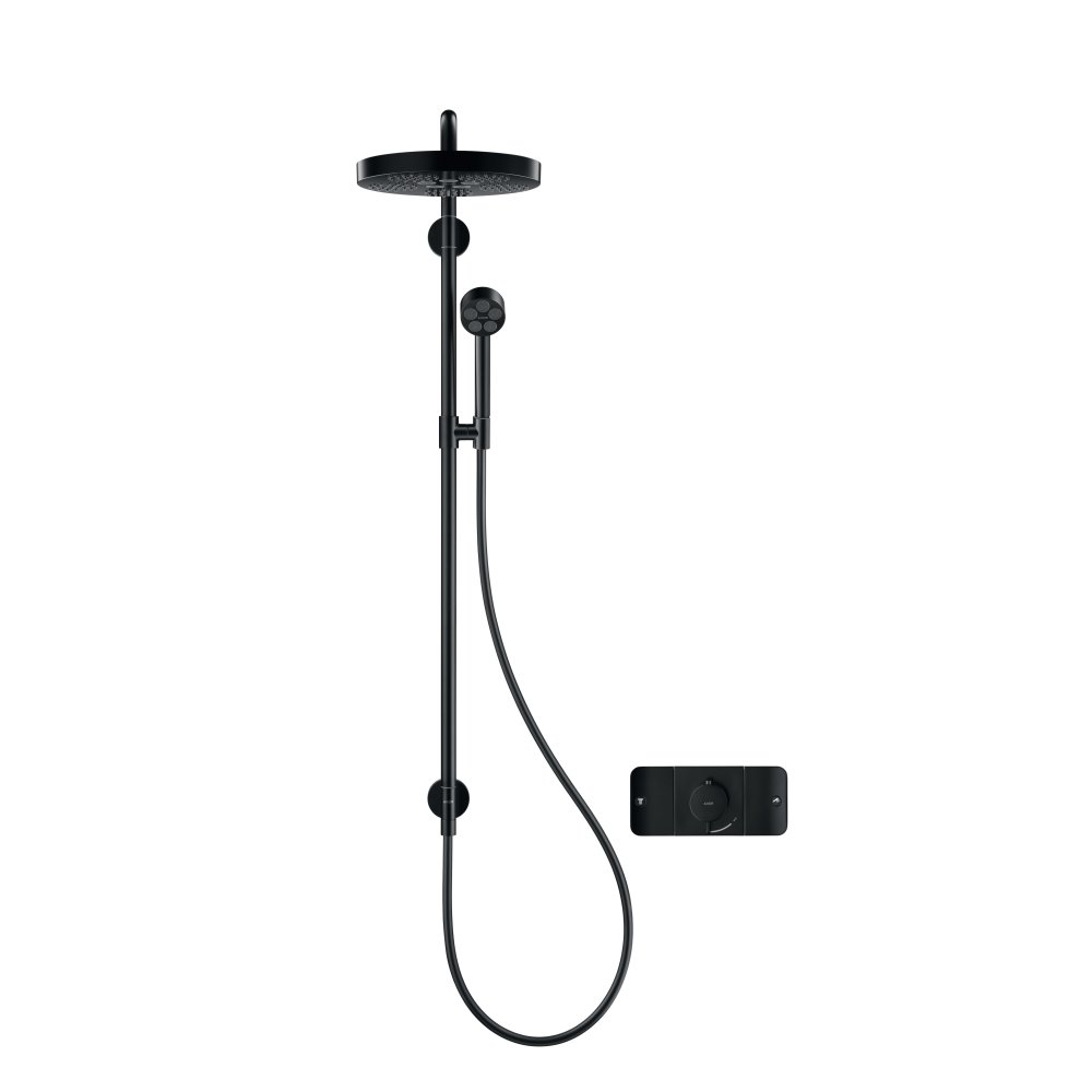 Душевая система Showerpipe Axor One, 280 1jet, 48790340, шлифованный черный хром 