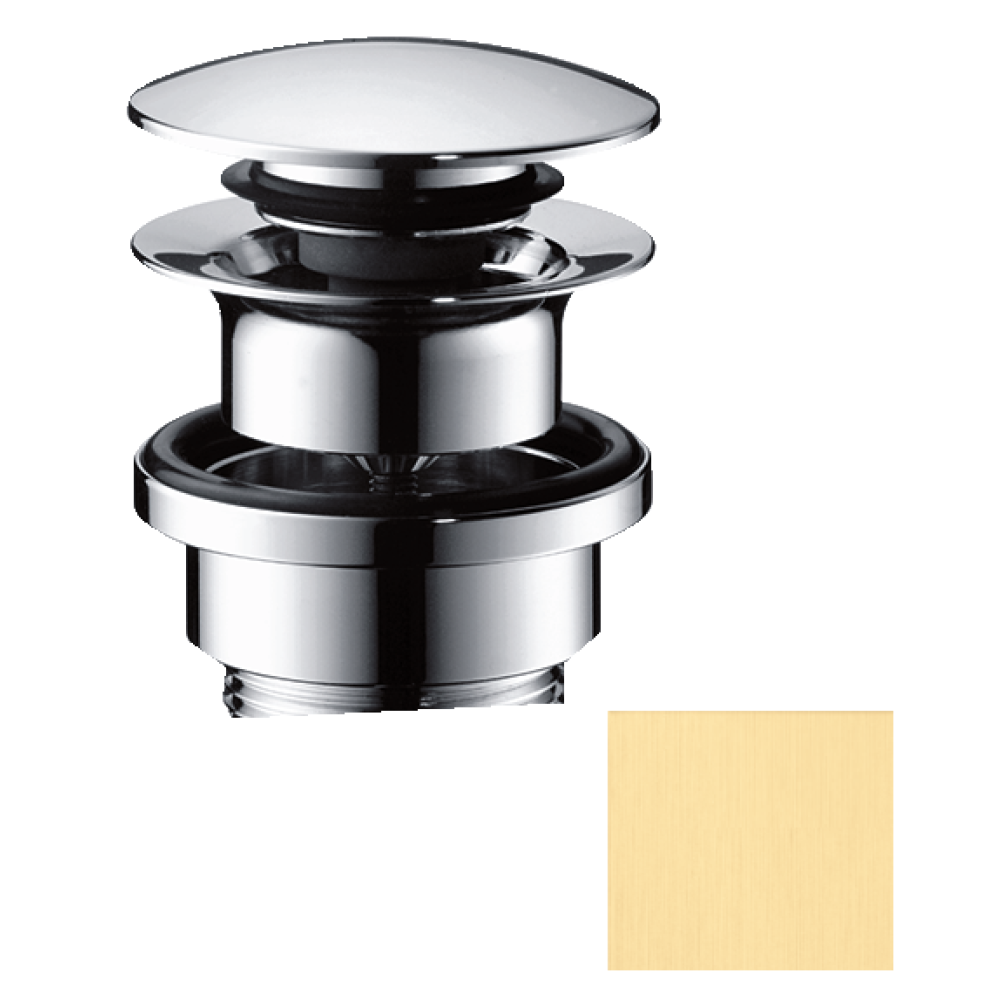 Сливной набор Push-Open, для раковины и биде Axor, 51300250, шлифованное золото