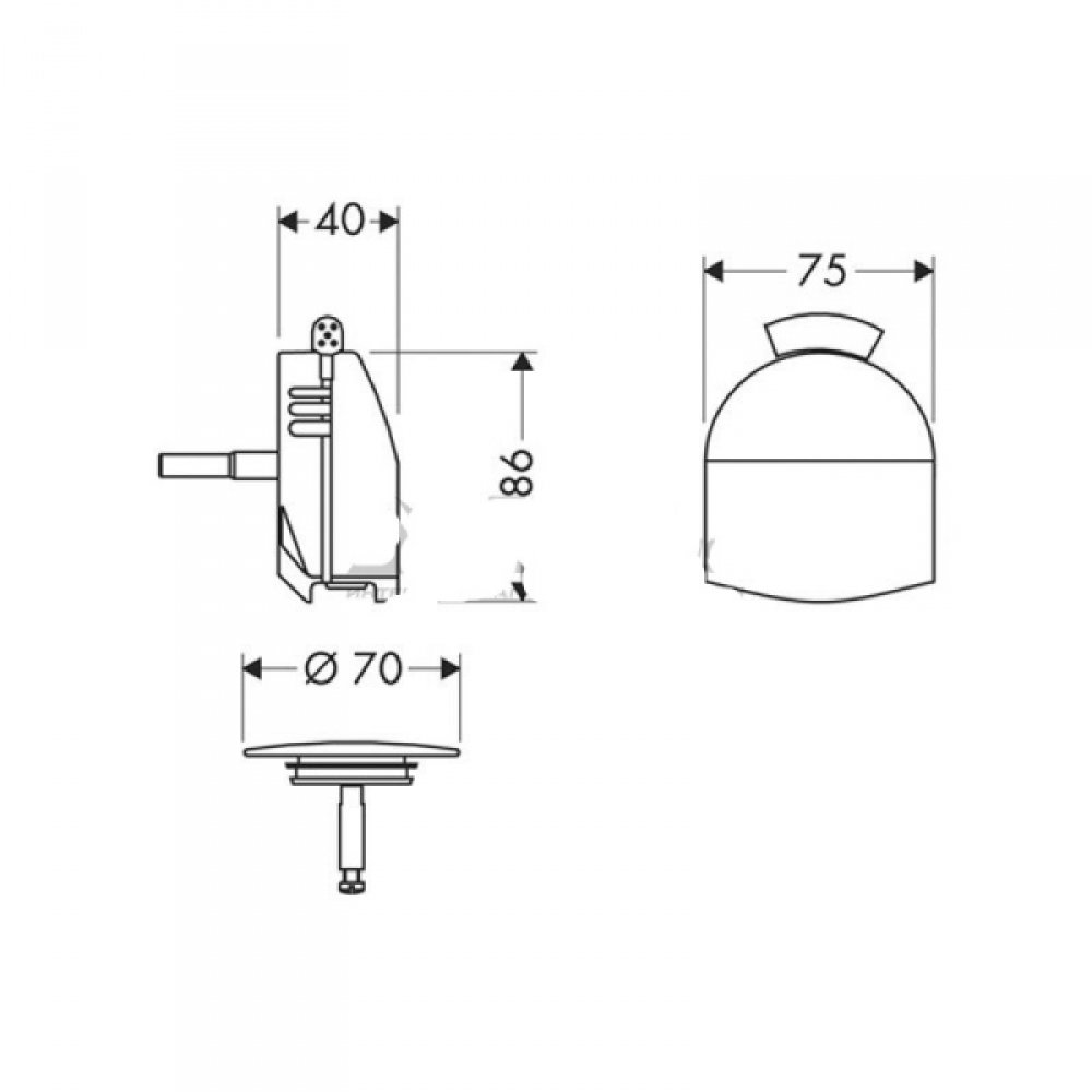 Внешняя часть набора налив-слив-перелив для ванны Axor, 58300130, полированная бронза