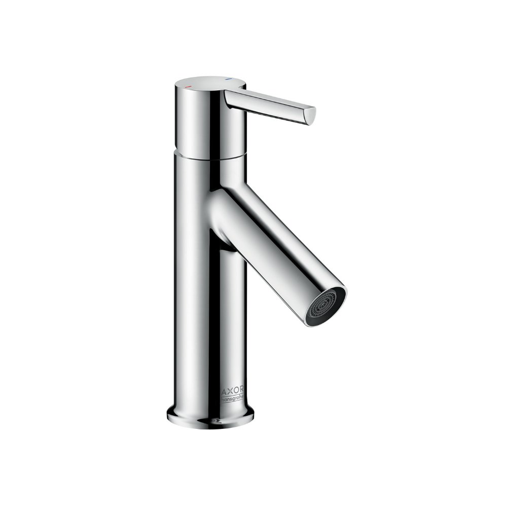 Смеситель для маленькой раковины AXOR Starck с высотой излива 80 мм со сливным гарнитуром хром  10102000