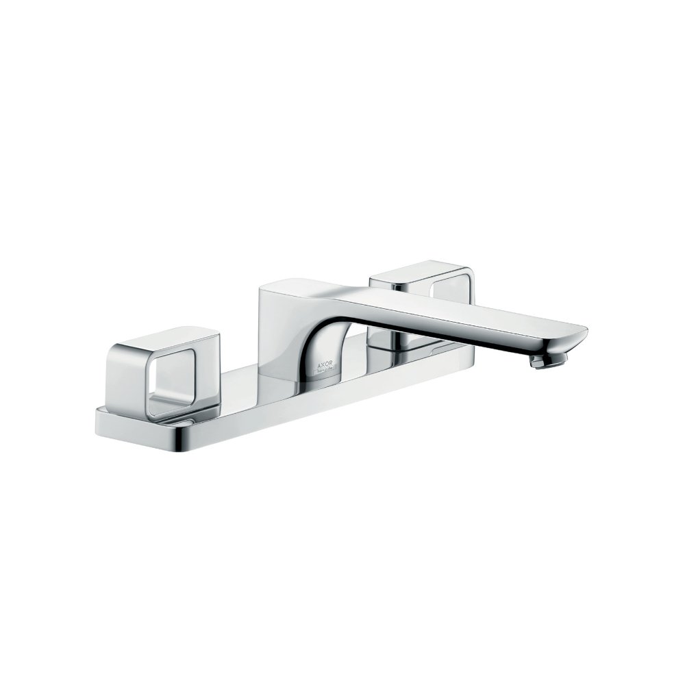 Смеситель AXOR Uno на край ванны на 3 отверстия с рукояткой петлей хром  11436000