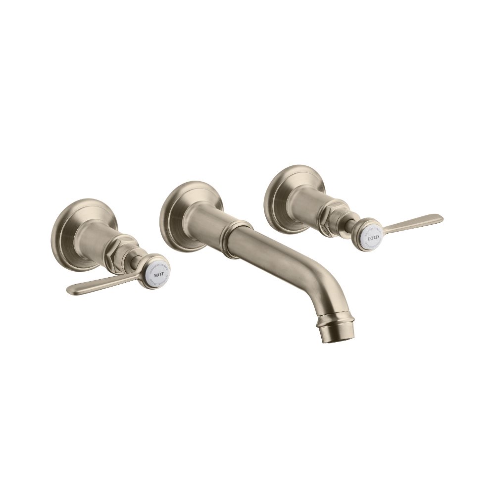 Смеситель AXOR Citterio для раковины на 3 отверстия для скрытого монтажа с рычаговыми рукоятками розетками и изливом 222 мм настенный монтаж и для скрытого монтажа хром  16534820