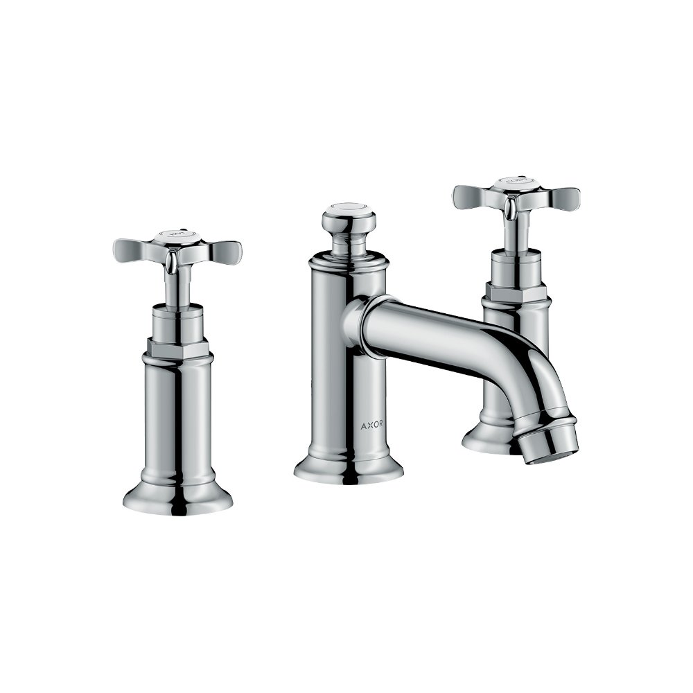 Смеситель AXOR Montreux для раковины с высотой излива 30 мм на 3 отверстия со сливным гарнитуром шлифованный никель  16536000