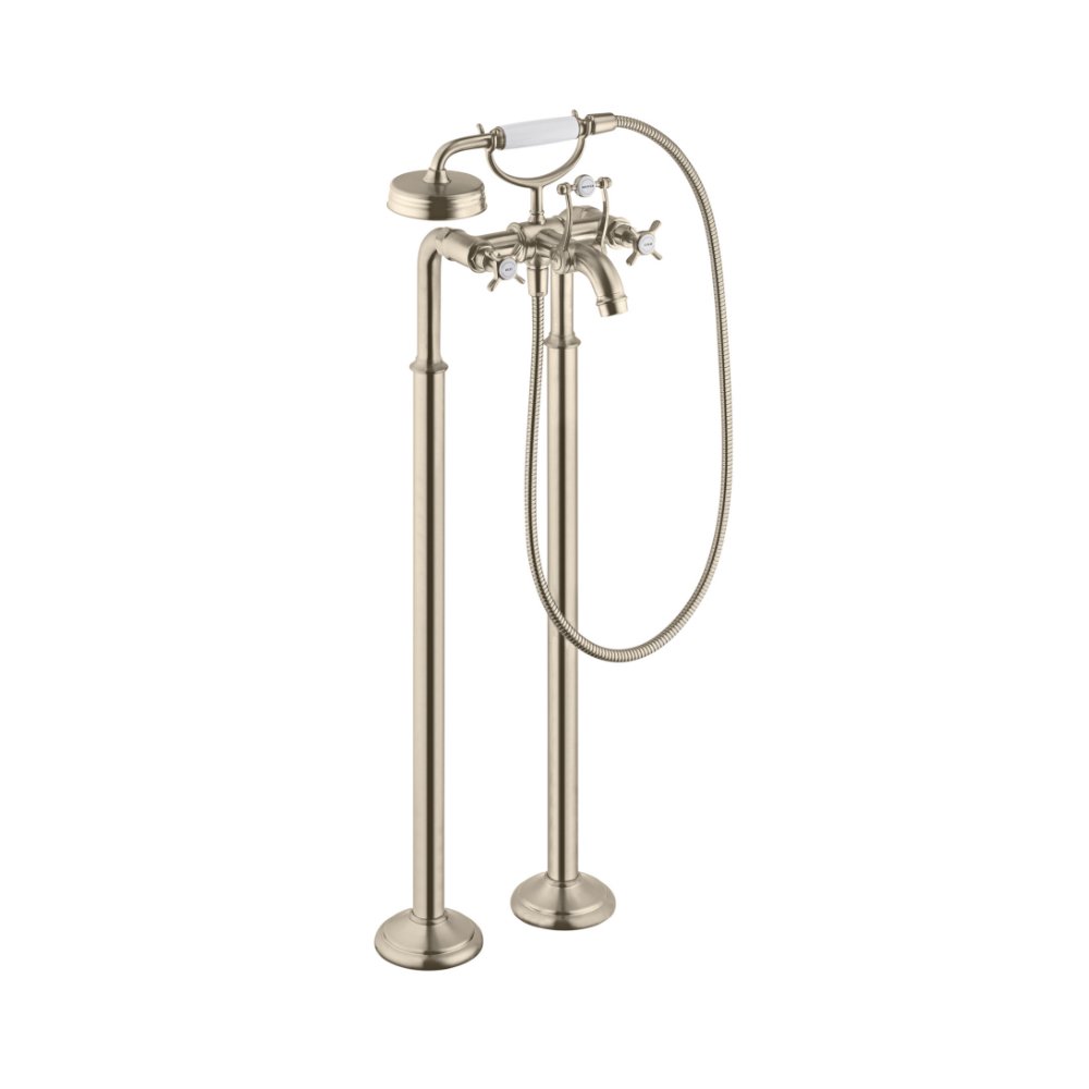 Смеситель для ванны AXOR Montreux с двумя рукоятками напольный 1/2  шлифованный никель  16547820