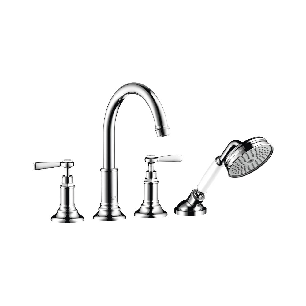 Смеситель AXOR Montreux на край ванны на 4 отверстия с рычаговыми рукоятками шлифованный никель  16550000