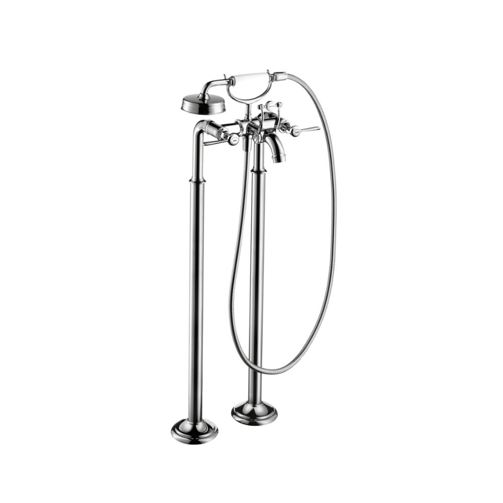 Смеситель для ванны AXOR Montreux с двумя рычаговыми рукоятками напольный шлифованный никель  16553820