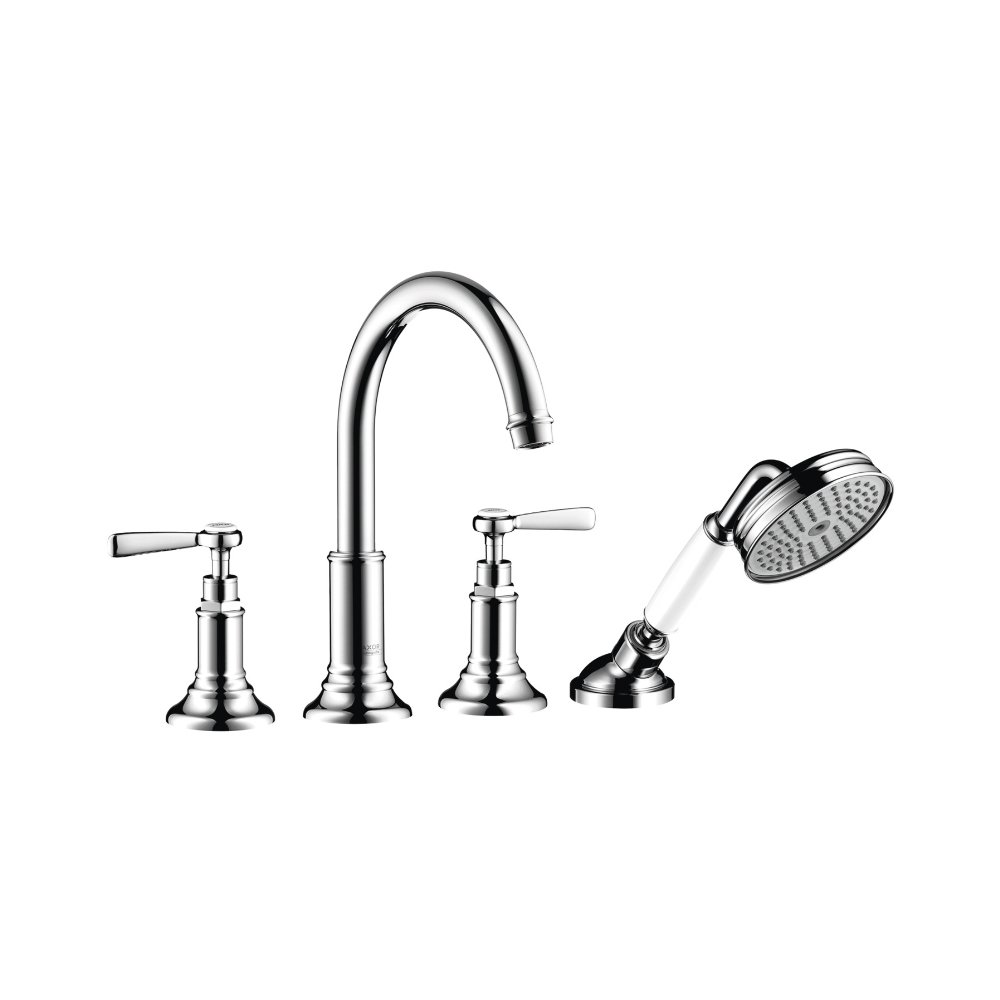 Смеситель для ванны AXOR Montreux на 4 отверстия монтаж на плитку с рычаговыми рукоятками хром  16554000