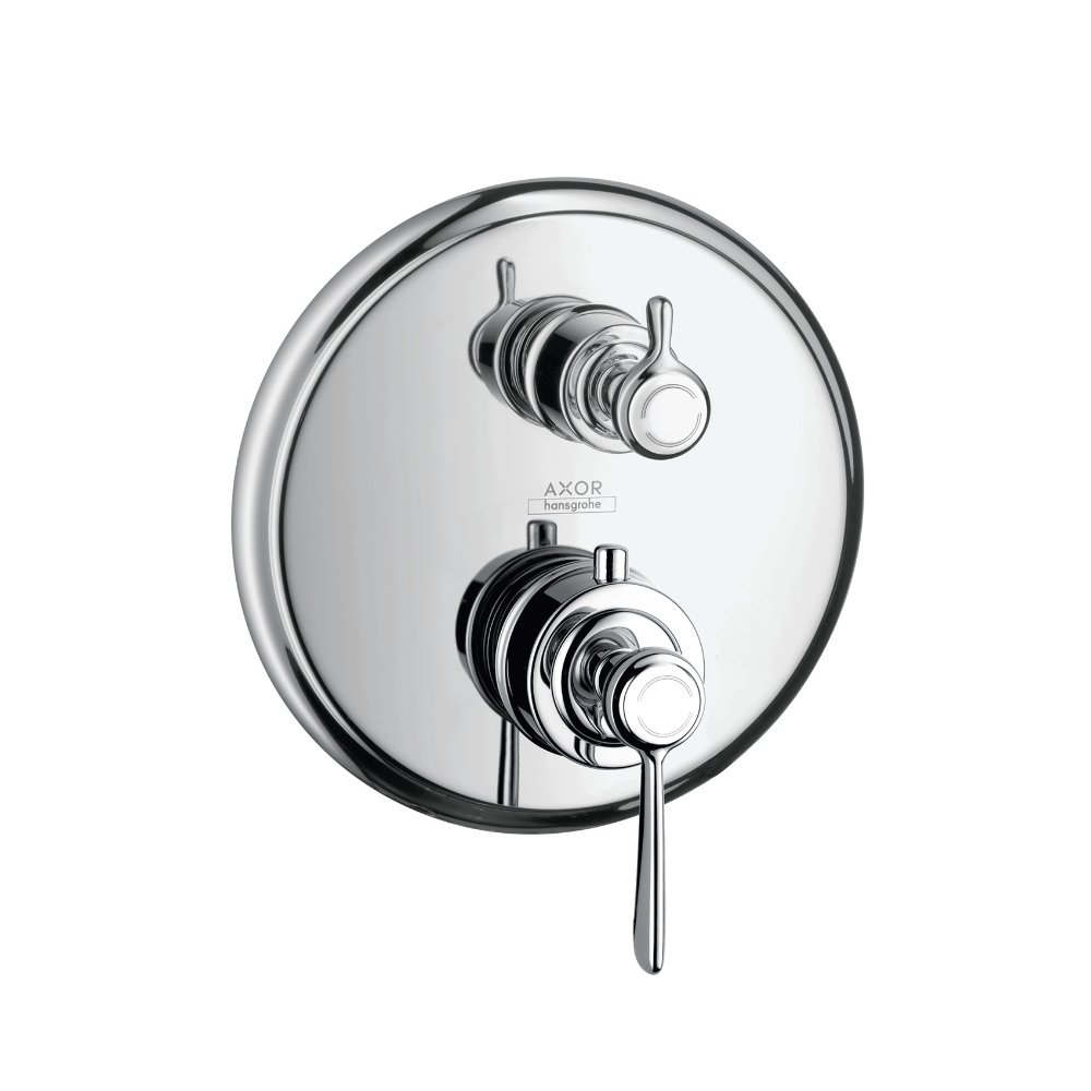 Термостат AXOR Montreux запорный вентиль переключатель потоков с рычаговой рукояткой для скрытого монтажа шлифованный никель  16821000