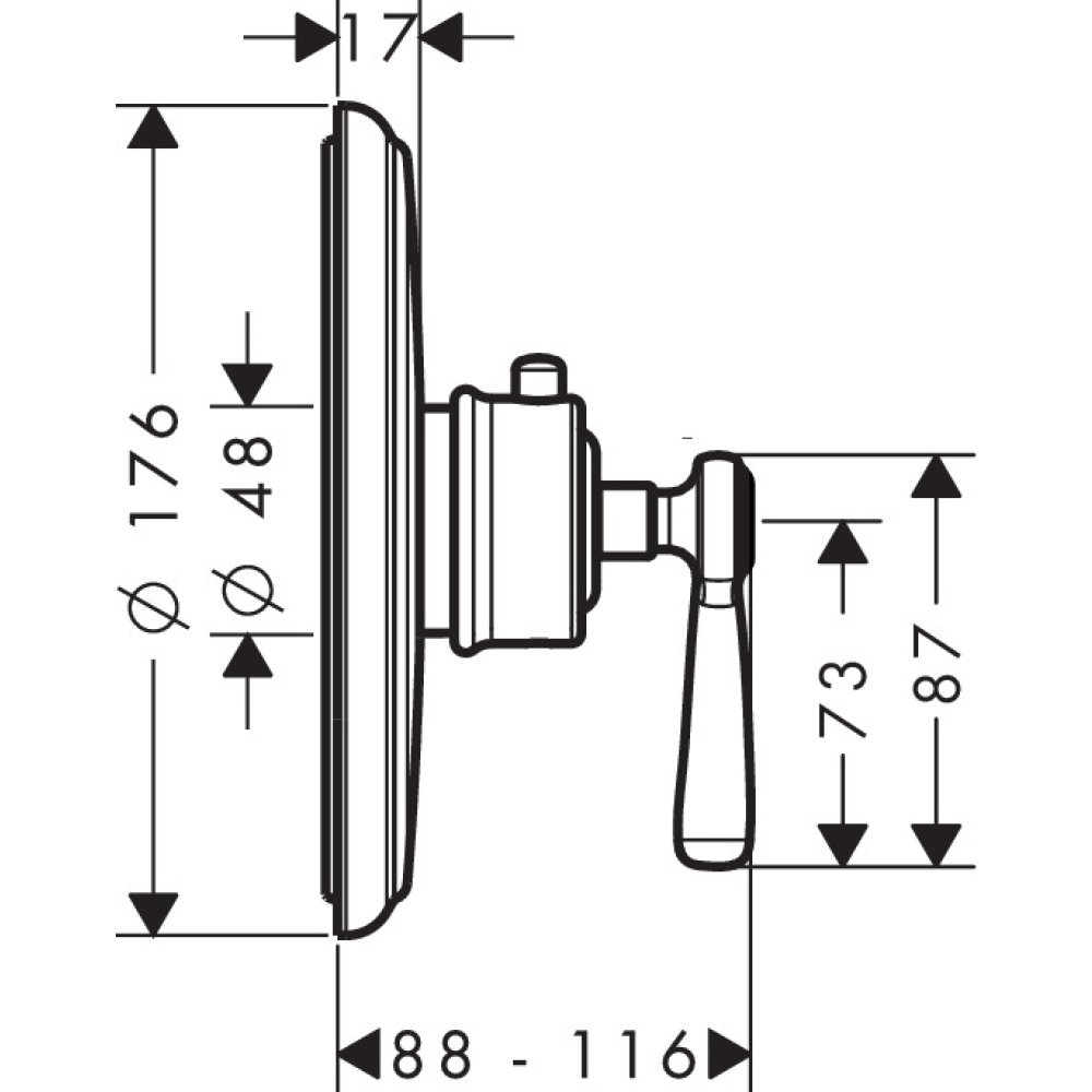 Термостат AXOR ShowerSolutions 800 внешний/скрытый монтаж хром  16823820