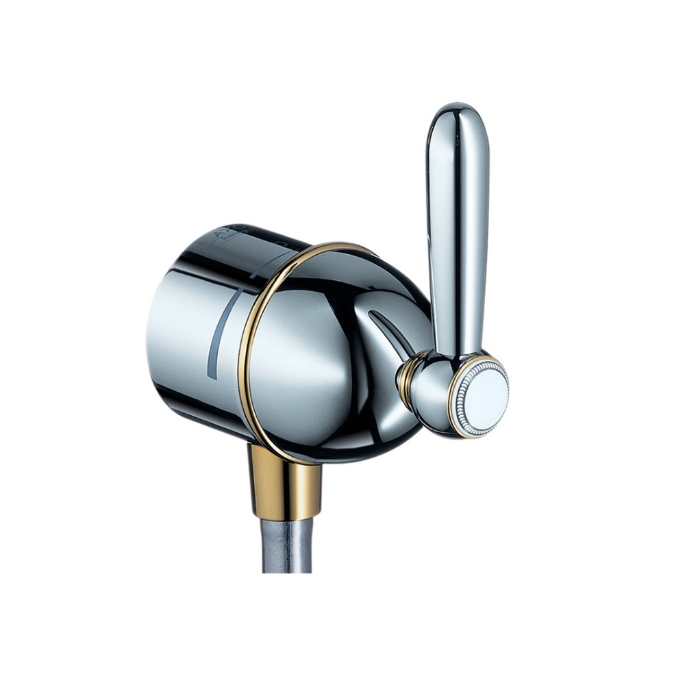 AXOR Carlton Fixfit Stop шланговое подсоединение с рычаговой рукояткой 1/2  хром и золото  17882000