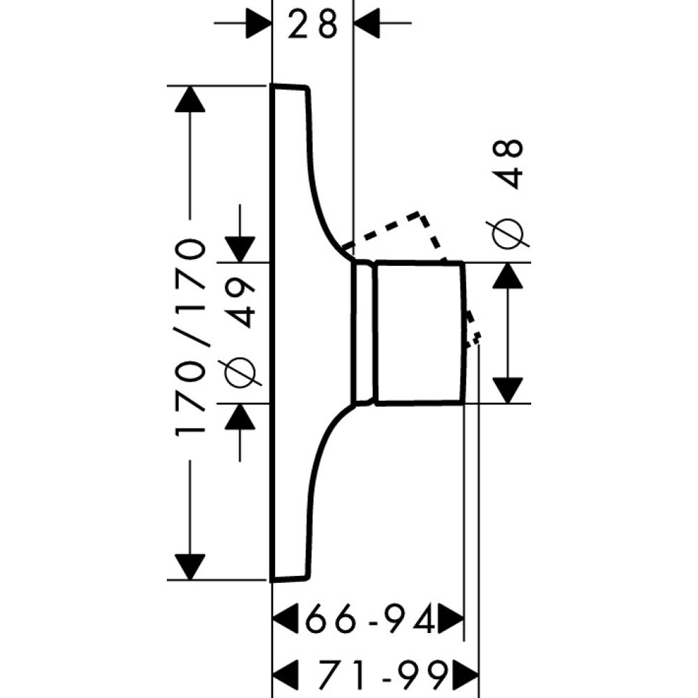 Смеситель для душа AXOR Massaud для скрытого монтажа хром  18655000
