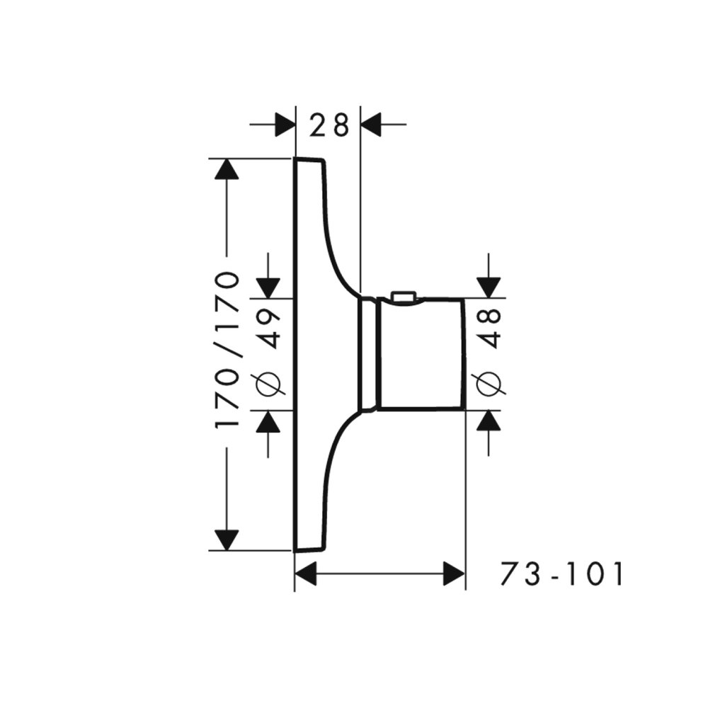 Термостат AXOR Citterio M Highflow для скрытого монтажа хром  18741000