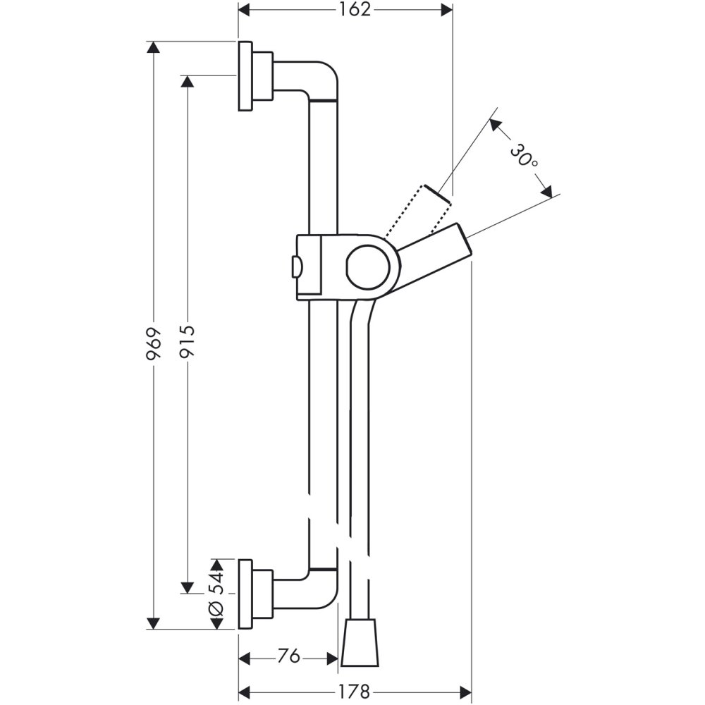 Штанга для душа AXOR Starck 1/2  хром  27831000