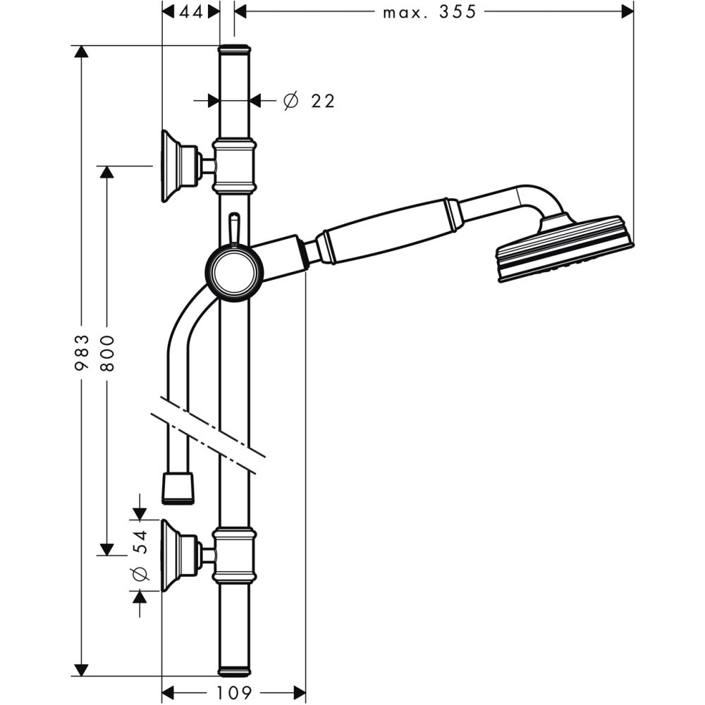 Душевой набор AXOR Montreux 1/2  шлифованный никель  27982820