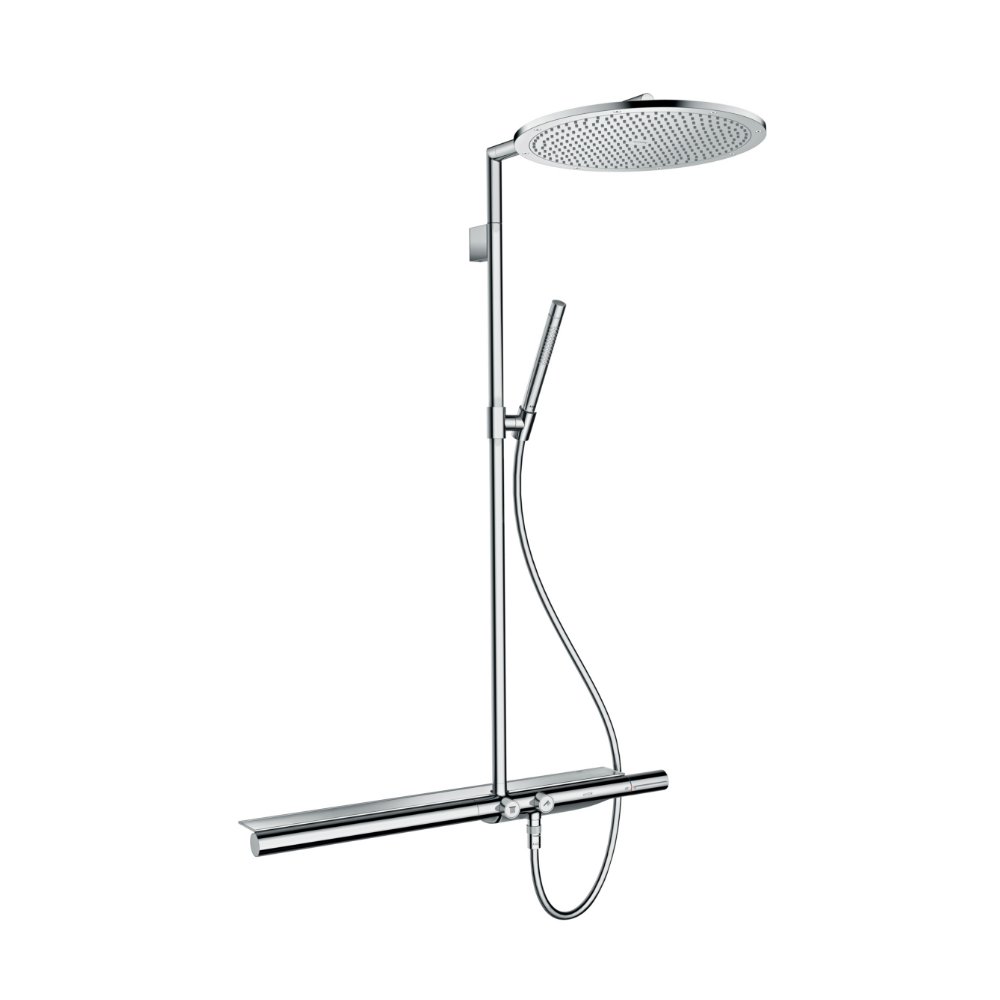 AXOR ShowerSolutions Showerpipe с термостатом 800 и верхним душем шлифованный никель  27984000