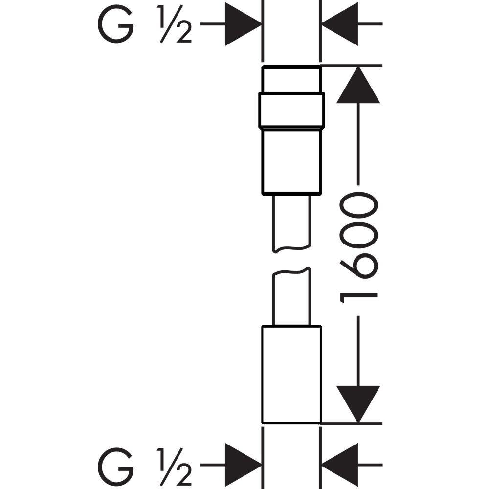 Душевой шланг AXOR 1 м 60 см с регулировкой напора шлифованный никель  28128820