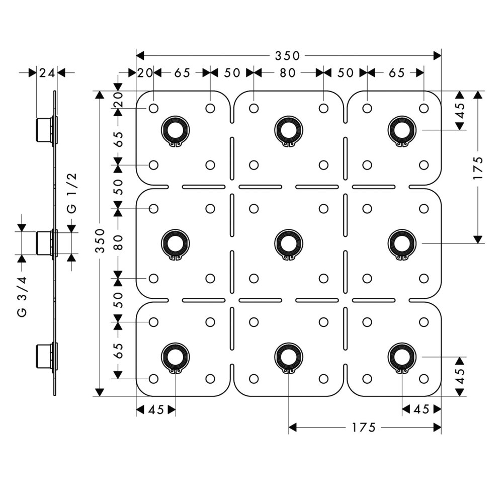 Монтажный комплект AXOR ShowerSolutions 1/2   28470180