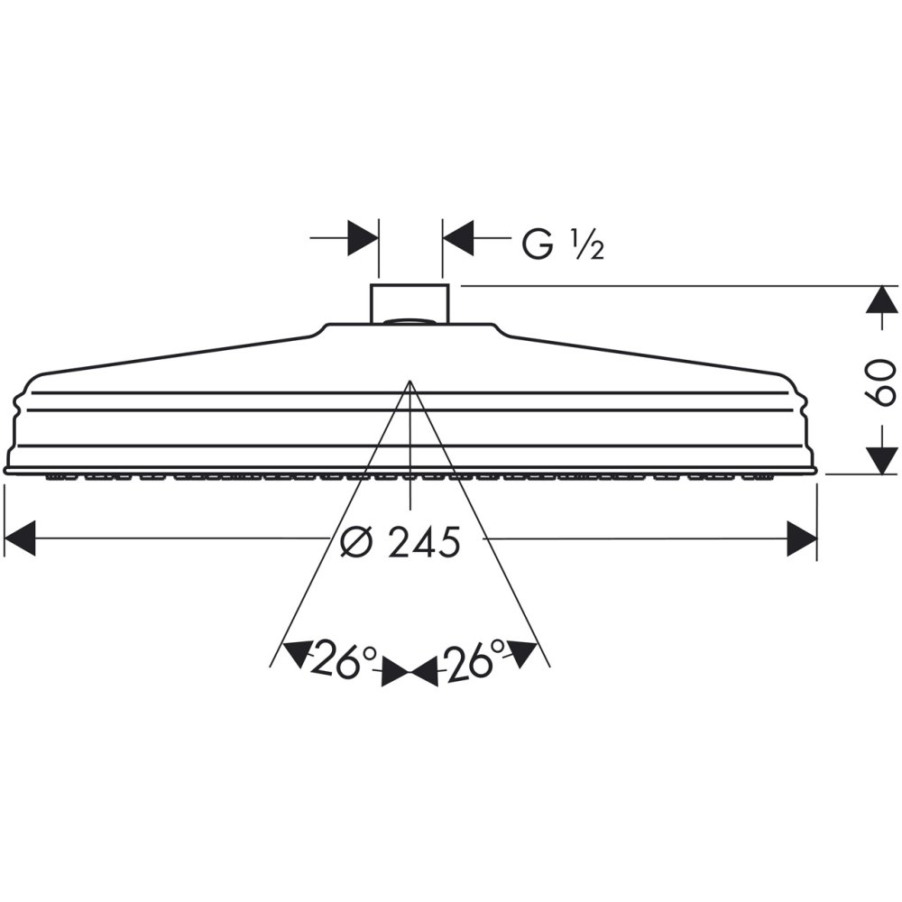 Верхний душ AXOR Carlton диаметр 240 мм 1/2  хром хром  28474000