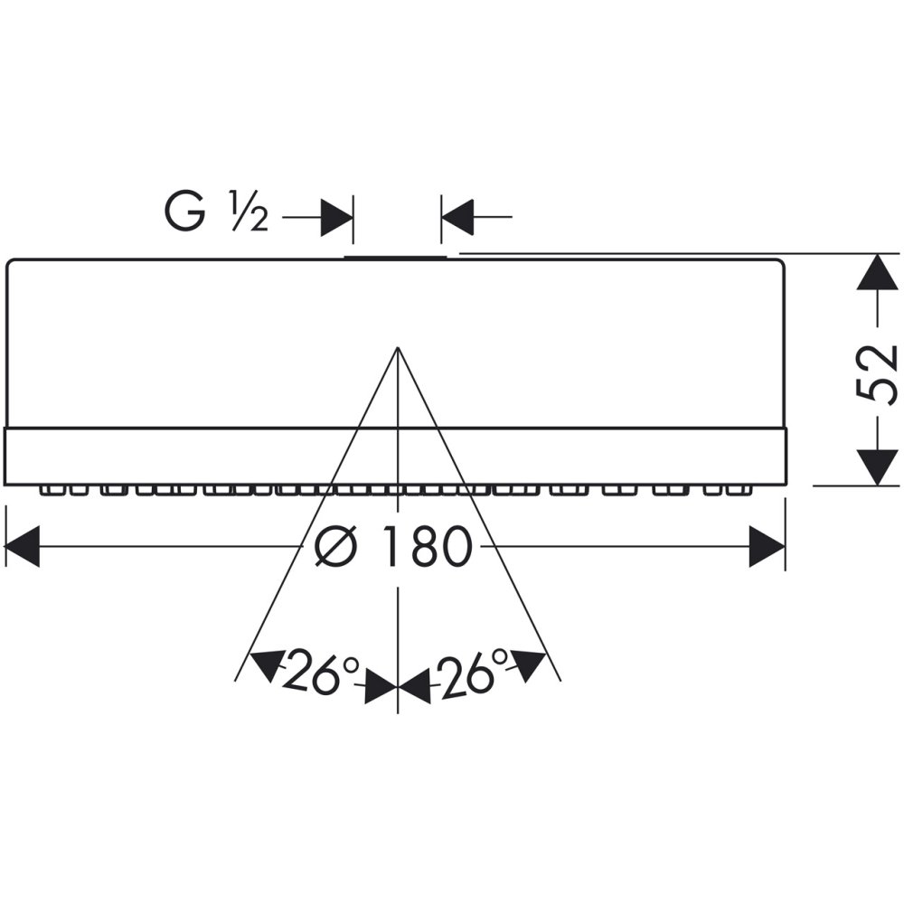 Верхний душ AXOR Citterio 180 1jet 1/2  хром  28489000