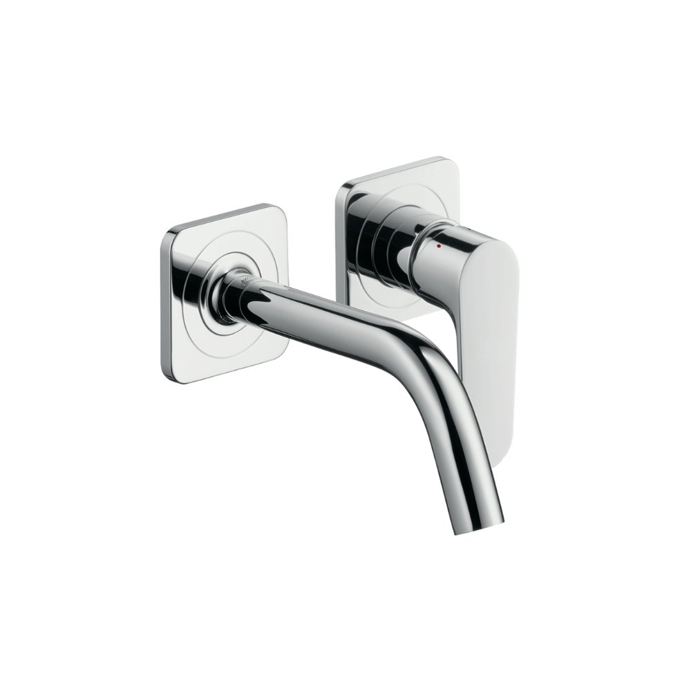 Смеситель AXOR Citterio E для раковины с розетками и изливом 220 мм с незапираемым сливным набором настенный монтаж и для скрытого монтажа хром  34113000