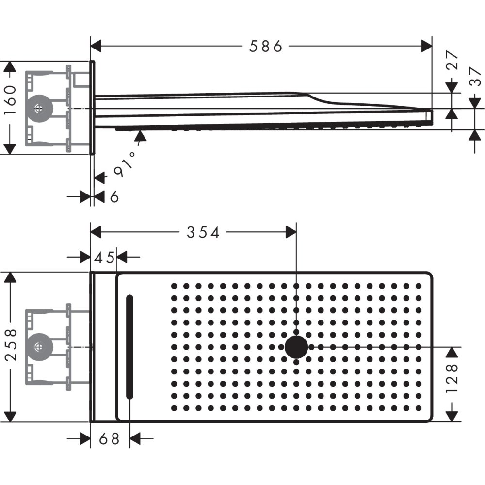 Верхний душ AXOR ShowerSolutions 250 x 580 3jet хром  35283000
