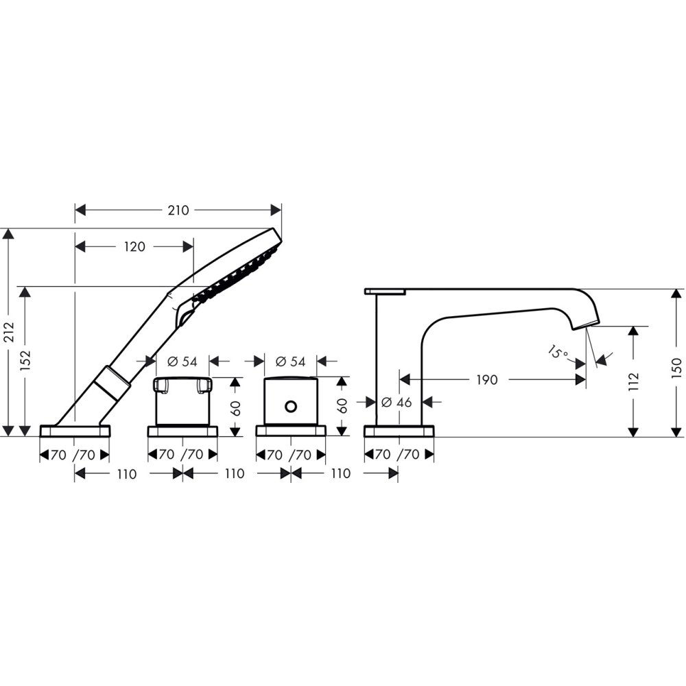 Термостат AXOR Montreux для душа внешнего монтажа 1/2  хром  36410000
