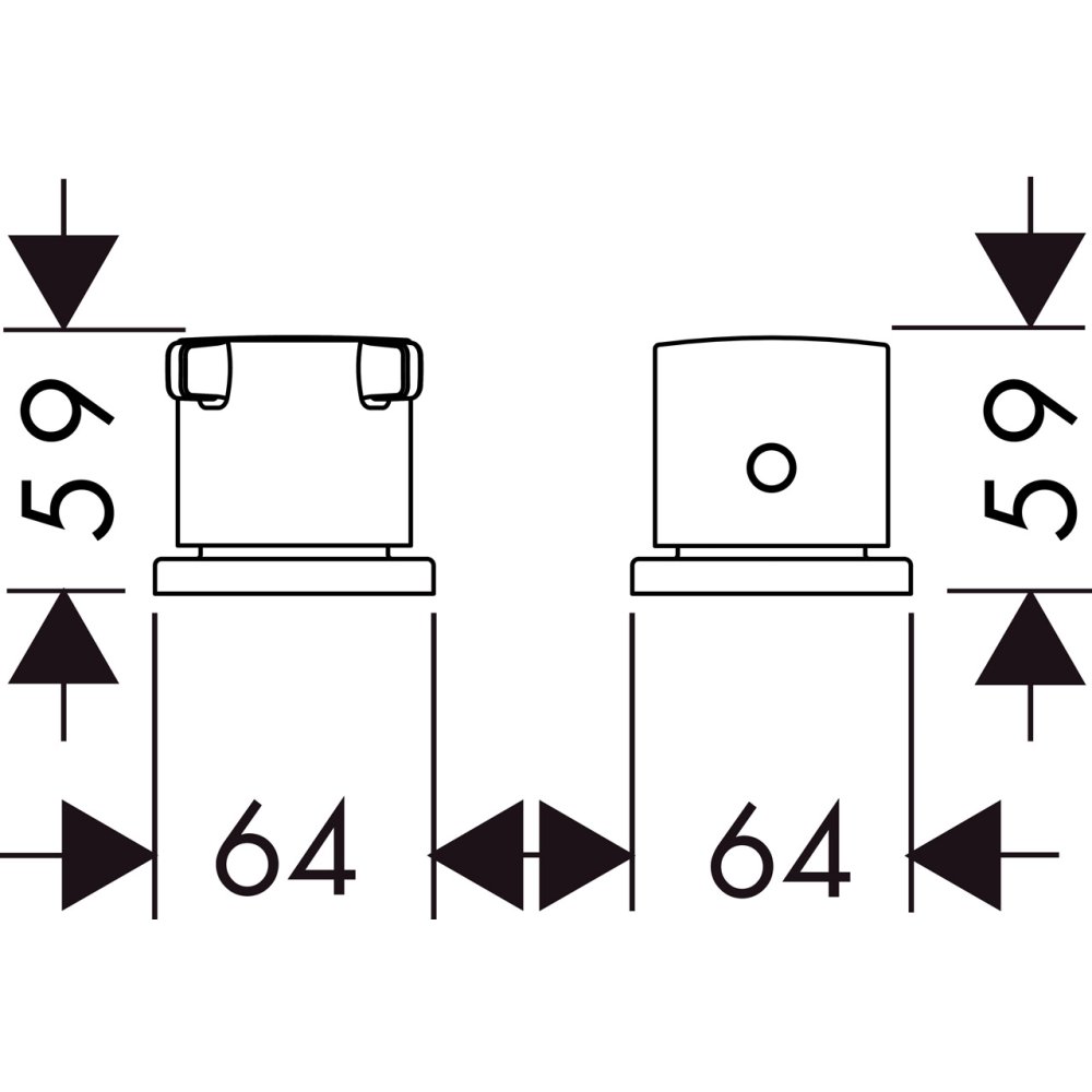 Термостат AXOR Citterio на край ванны на 2 отверстия с крестовыми рукоятками 1/2  хром  36412000