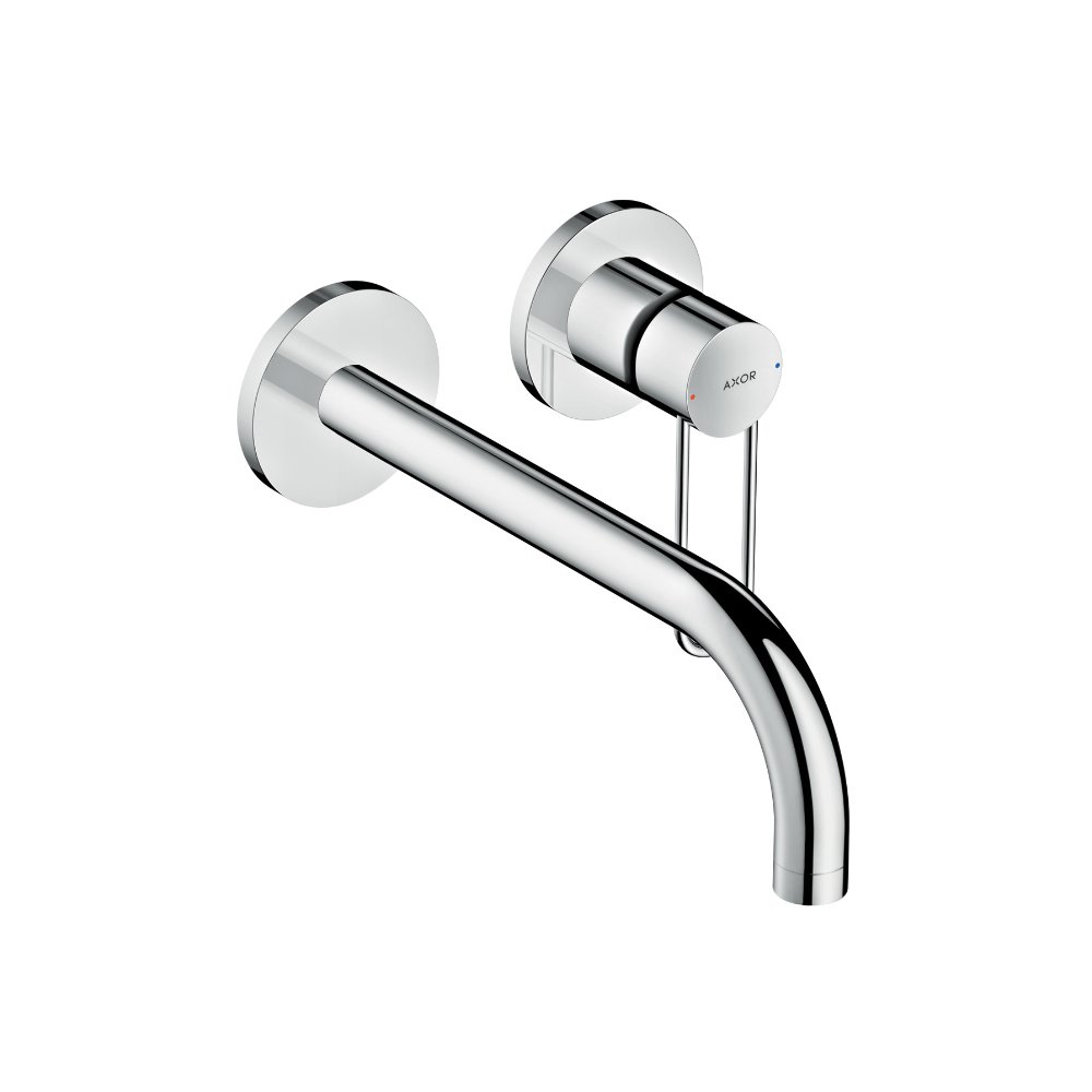 Смеситель AXOR Uno для раковины с рукояткой петлей излив 225 настенный для скрытого монтажа шлифованный никель  38122000